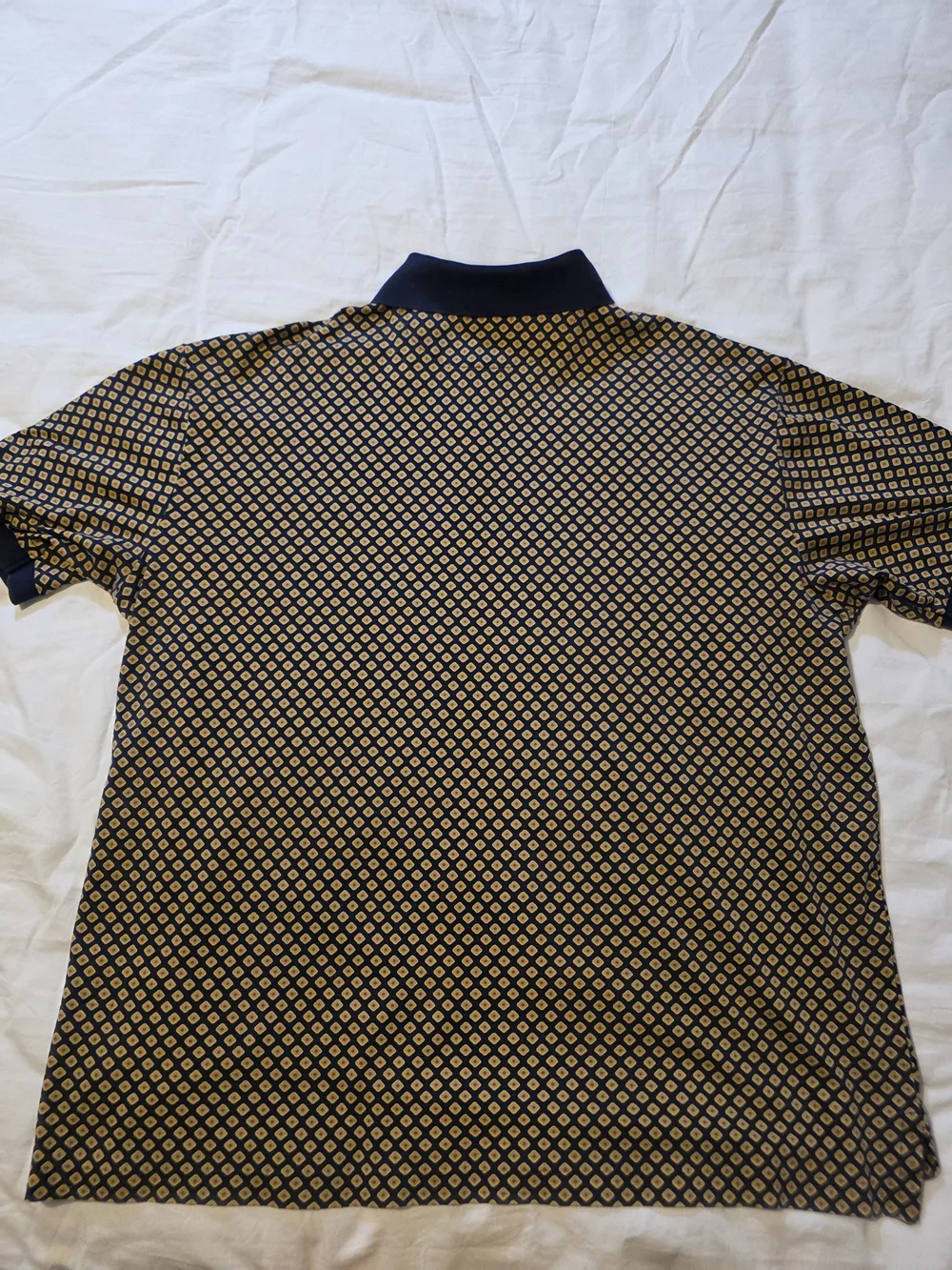 Polo Ralph Lauren Men's Navy Diamond-Print Polo Size XLT
